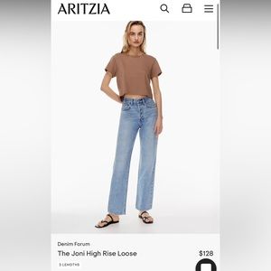Aritzia denim forum high rise “ Joni loose” size 25
